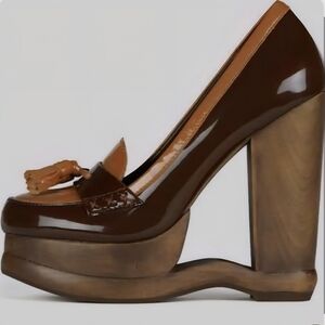 Jeffrey Campbell Dark Brown and Tan Platform Heels